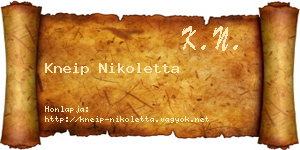 Kneip Nikoletta névjegykártya